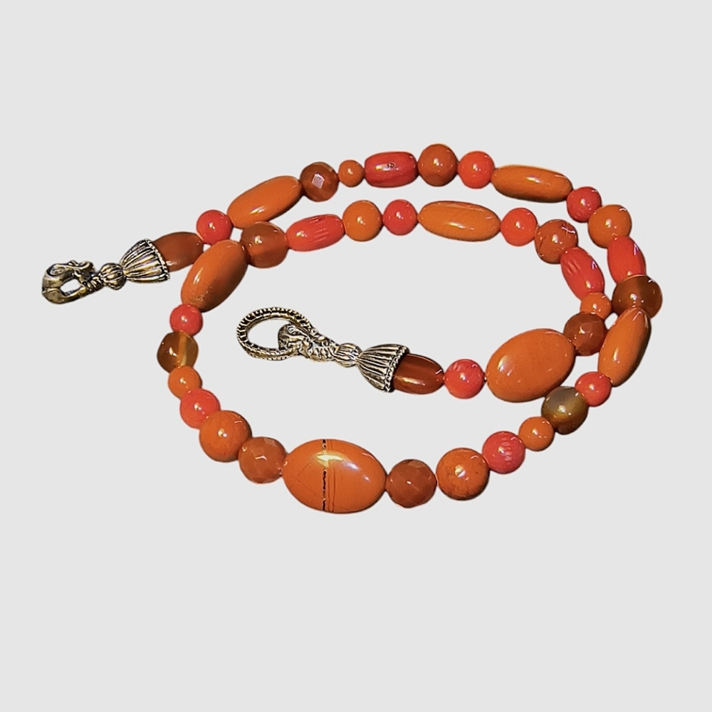 Carolyn Pollack Carnelian, Red Jasper & Sterling Silver Southwestern Necklace
